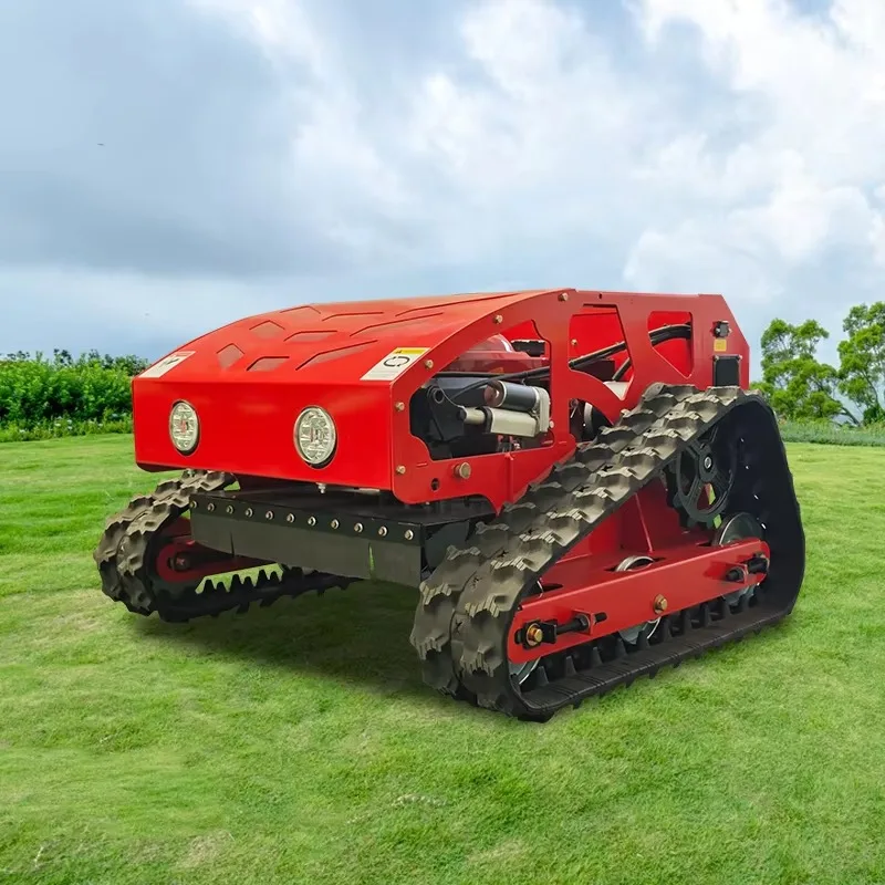 Customized Remote Control Crawler Lawn Mower Small Robot Grass Cutter With 800mm 1100mm Cutting Width For Garden Farm Use