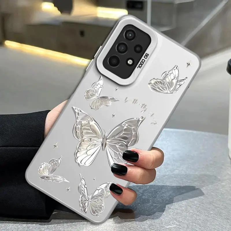 Phone Case for Samsung Galaxy A15 A25 A52 A72 A51 A71 4G A73 A55 A54 A53 A52s 5G Silicone Soft Shell Art Beautiful Butterfly