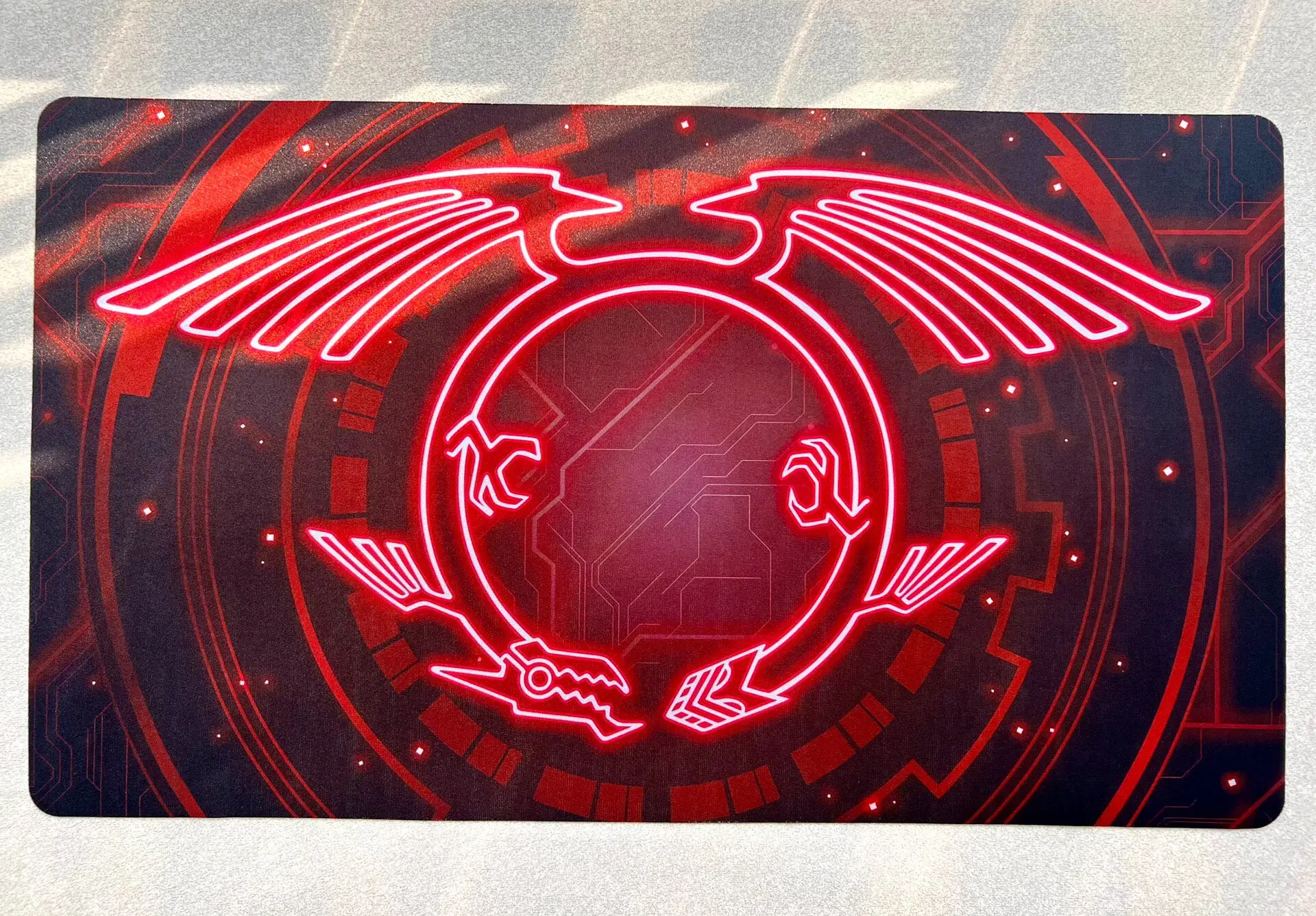 Yugioh 5D's Crimson Dragon Seal Playmat Yu-Gi-Oh! OCG TCG Trading Card Games Mat Shiny Surface Duel Disk Rubber Gaming Mouse Pad