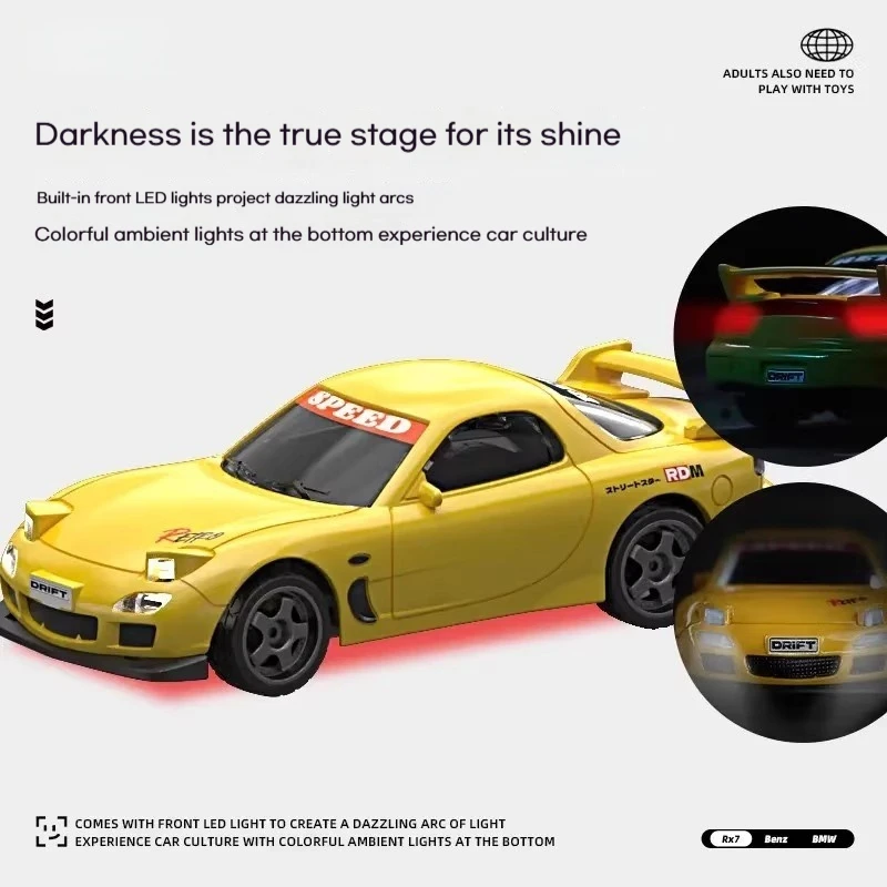 Nouveau 1/43 Mini voiture Rc télécommande de bureau haute vitesse dérive voiture de course modèles ornements jouets classiques cadeau 2.4g Simulation