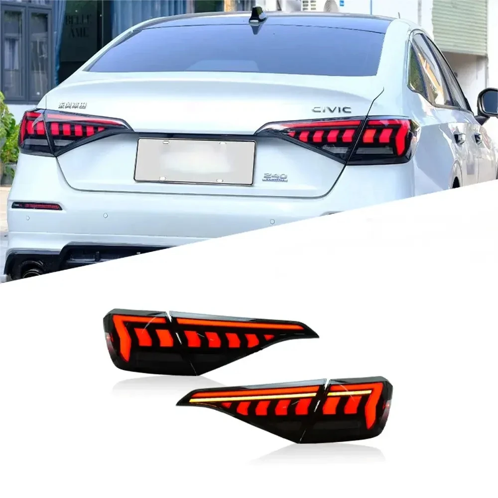 LED Tail Lights for Honda Civic 2022 2023 11Th GEN Sedan Start-up Animation Sequential Indicator Rear Lamps Assembly Accessary