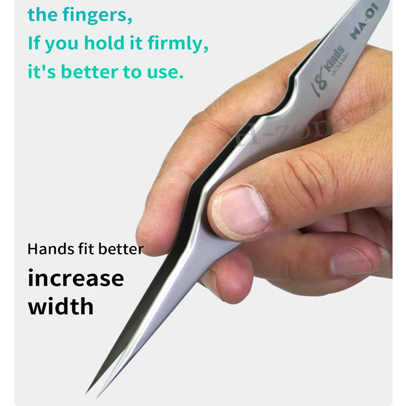 QZLAHZ MA-01 صلابة عالية الدقة الفولاذ المقاوم للصدأ ملاقط واسعة الدقة خط الطيران أدوات إصلاح الإلكترونية للهاتف