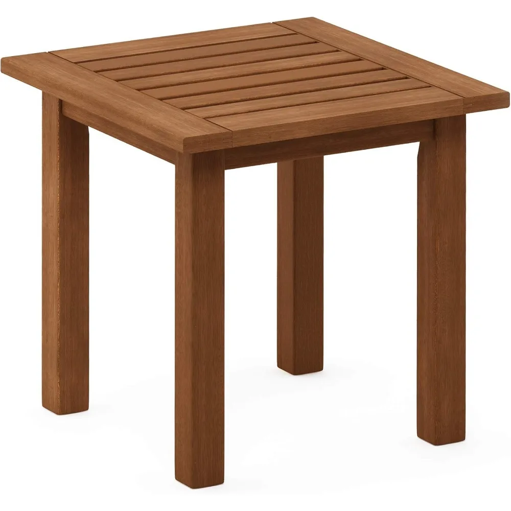 Natural Hardwood Outdoor Patio End Table