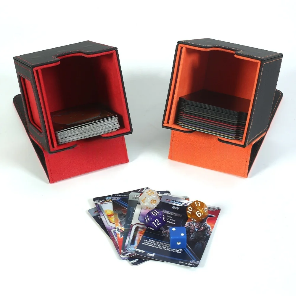 Boîte De Rangement Magnétique En Cuir - 100+ Cartes Protégées - Compatible MTG, YGO, Pokémon, Cartes Sportives