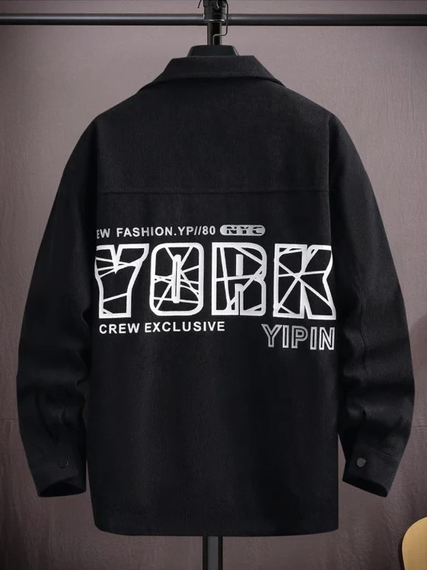 

Spring Autumn Corduroy Stand Collar Jaet Men's Hong Kong Sle Loose plus Size Matching Casual Outerwear Youth Faion