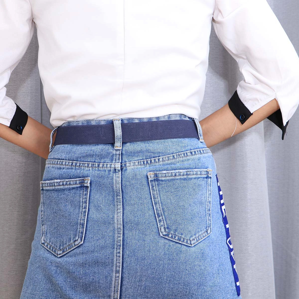 

Waist Belts for Jeans Unisex Slim Stretch Invisible Elastic Men Women Lightweight No Buckle Adjustable