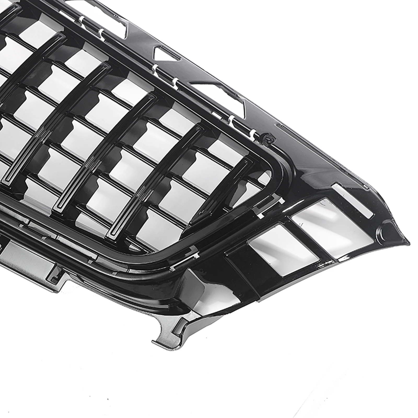 For Mercedes Benz W218 CLS63 AMG / CLS63 AMG S 2012-2014 Front Grille Grill GT Style Black/Silver Upper Bumper Hood Mesh Grid