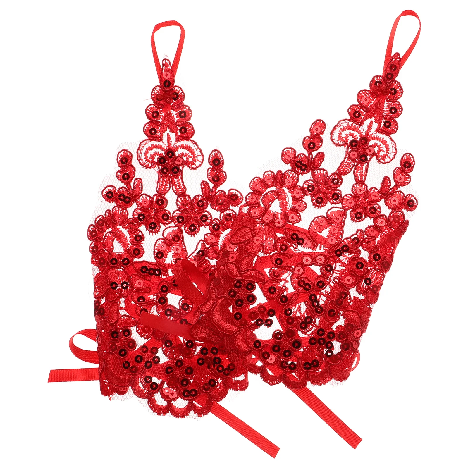 قفازات رقص أنيقة بدون أصابع على شكل زهرة الزفاف من الدانتيل لقفازات حفلات الزهور