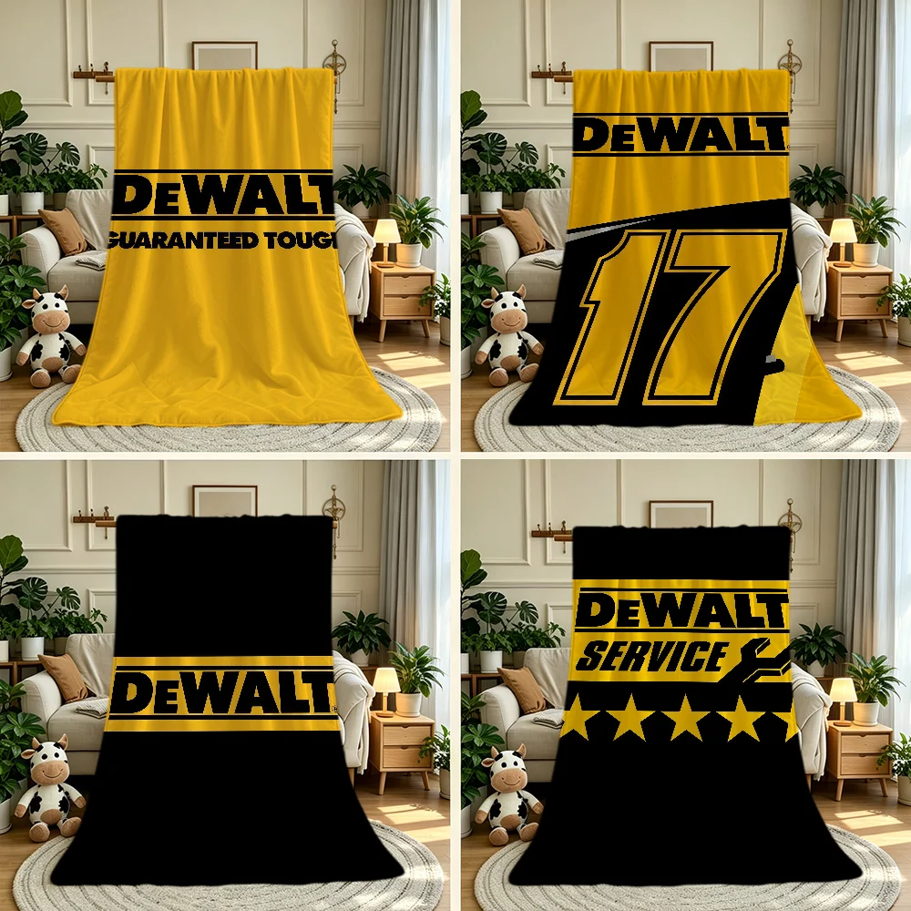 D-dEWALT Logo Cool Luxury Blanket Throw Super Cosy Plush Living Room Sofa Couch Childish Birthday Gifts
