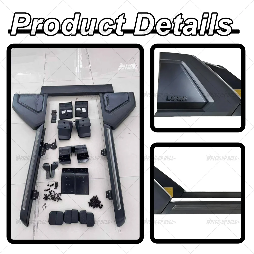 Truck Bed Roll Bar 1:1 ABS Material Clip on Installation for Hilux Travo 2026 4x4 Pickup Off-Road Exterior Accessories