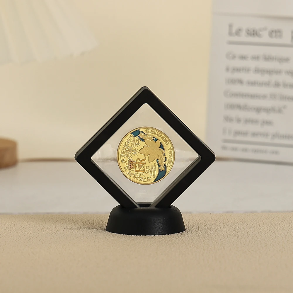 7 * 7 Jewelry Commemorative Coins Anti oxidation Stretchable Reusable Suspension Box Including Base