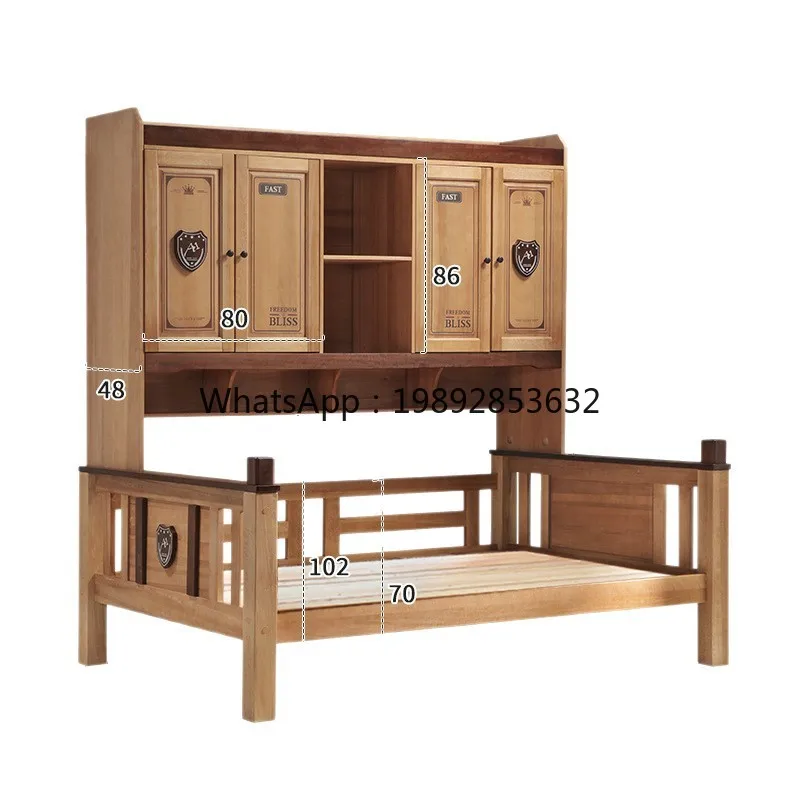 YFY خشب متين Baby Liriodendron خزانة ملابس 5 أبواب صندوق هيدروليكي تخزين متكامل متعدد الوظائف مع خزانة ملابس #5