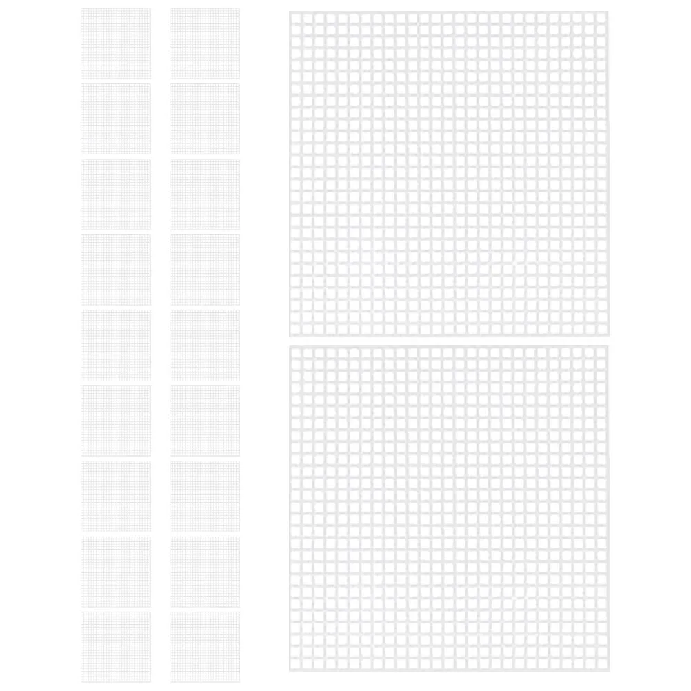 

20 Pcs Cross Stitch Mesh Plastic Canvas for Knitting Fabric Bag Making Materials Grid Sheetsfor Purse Yarn DIY Stitching