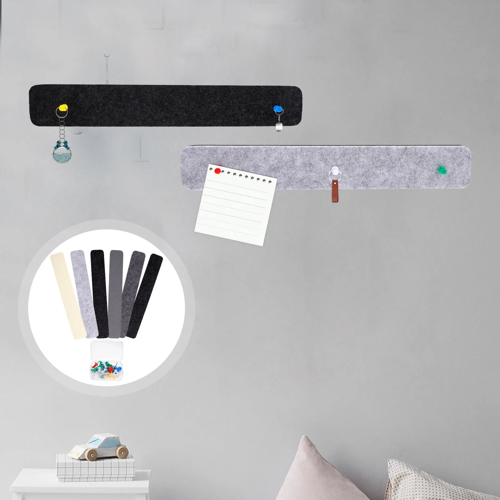 

1Set Premium Felt Bulletin Board Strips Reusable Wall-Stickable Planning Board for Work Life Schedule Tracking Small Cork-Like