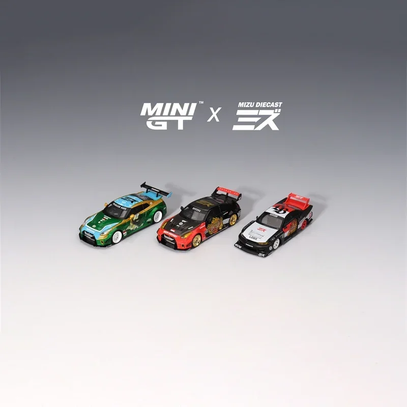 MINIGT 1:64 Nissan 35GT-RR Ver.2 LB-Super Silhouette S15 SILVIA RORO GARUDA BARONG Alloy Diecast Car Model Limited Chase Version