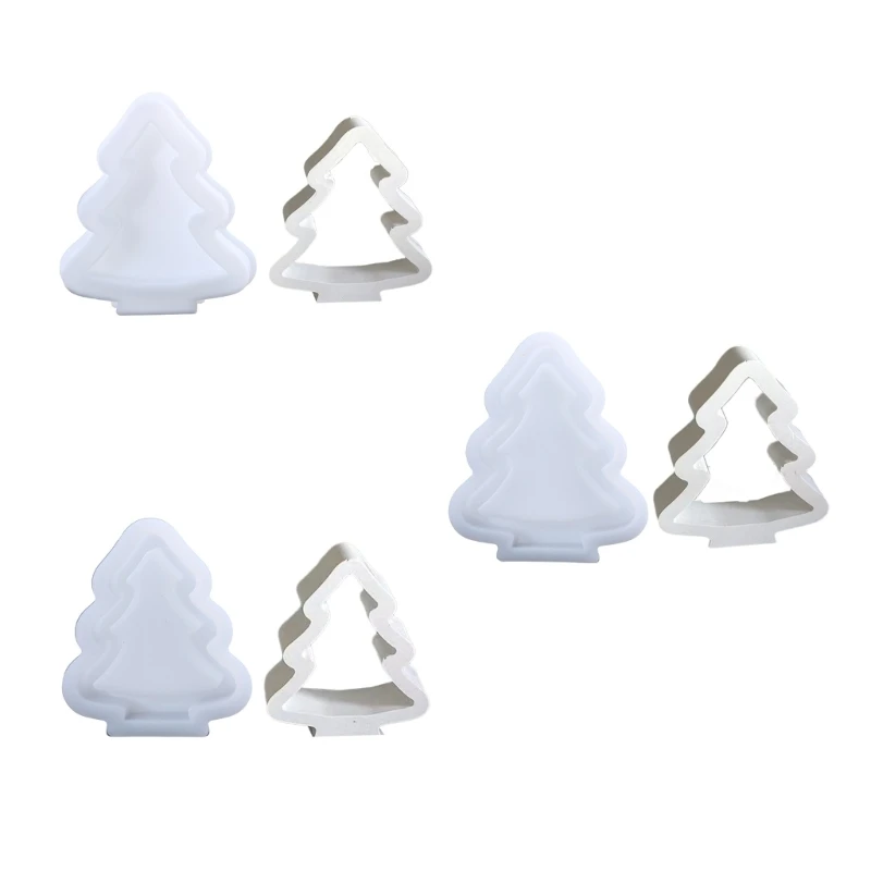 Hollow Christmas Tree Ornament Mold Flexible Silicone Mold Home Decoration Gypsum Mould Practical Jewelry Making Tool