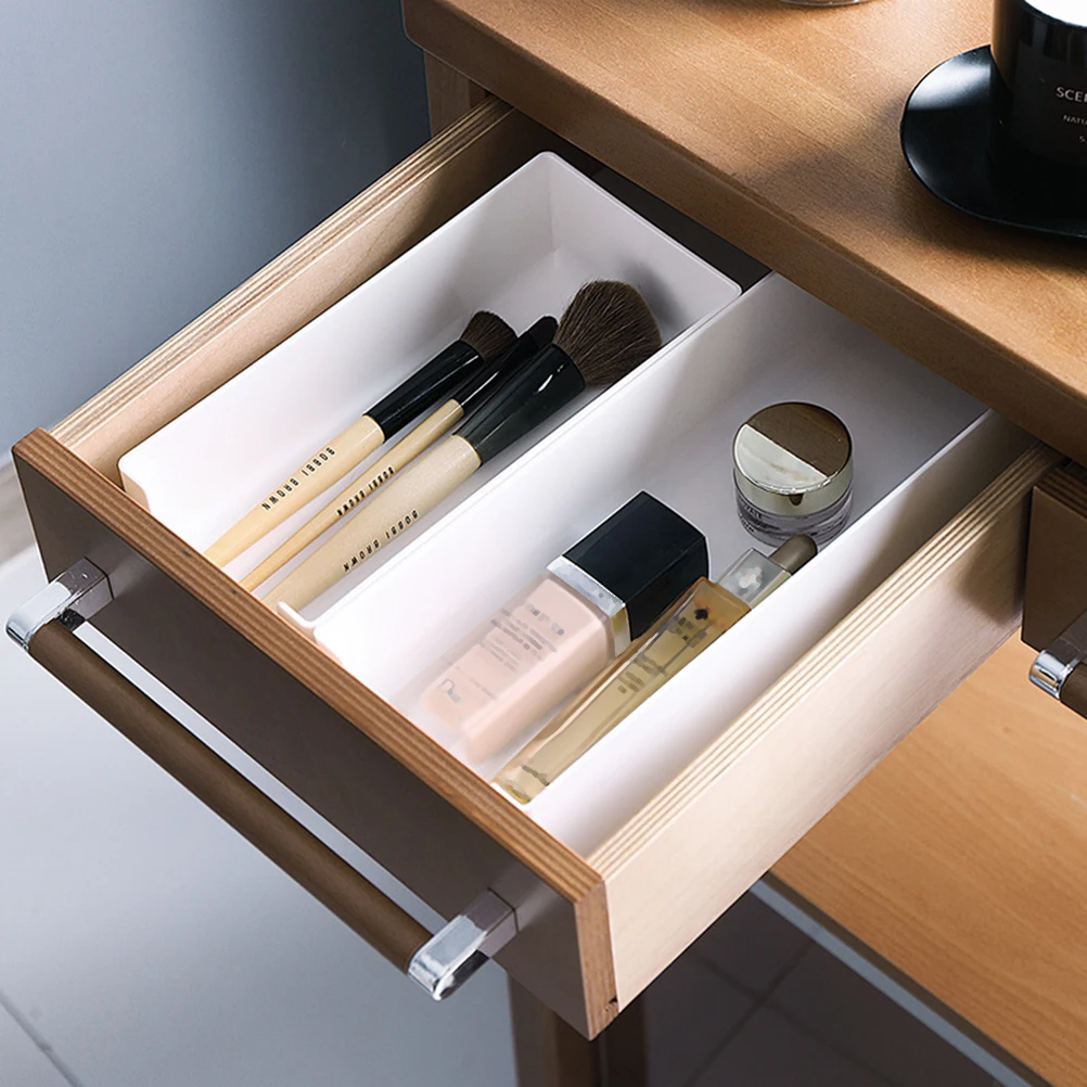 

1pc Classification Drawer Storage Case Plastic Sundries Organizer Cutlery Storage Box for Kitchen Bedroom (L)