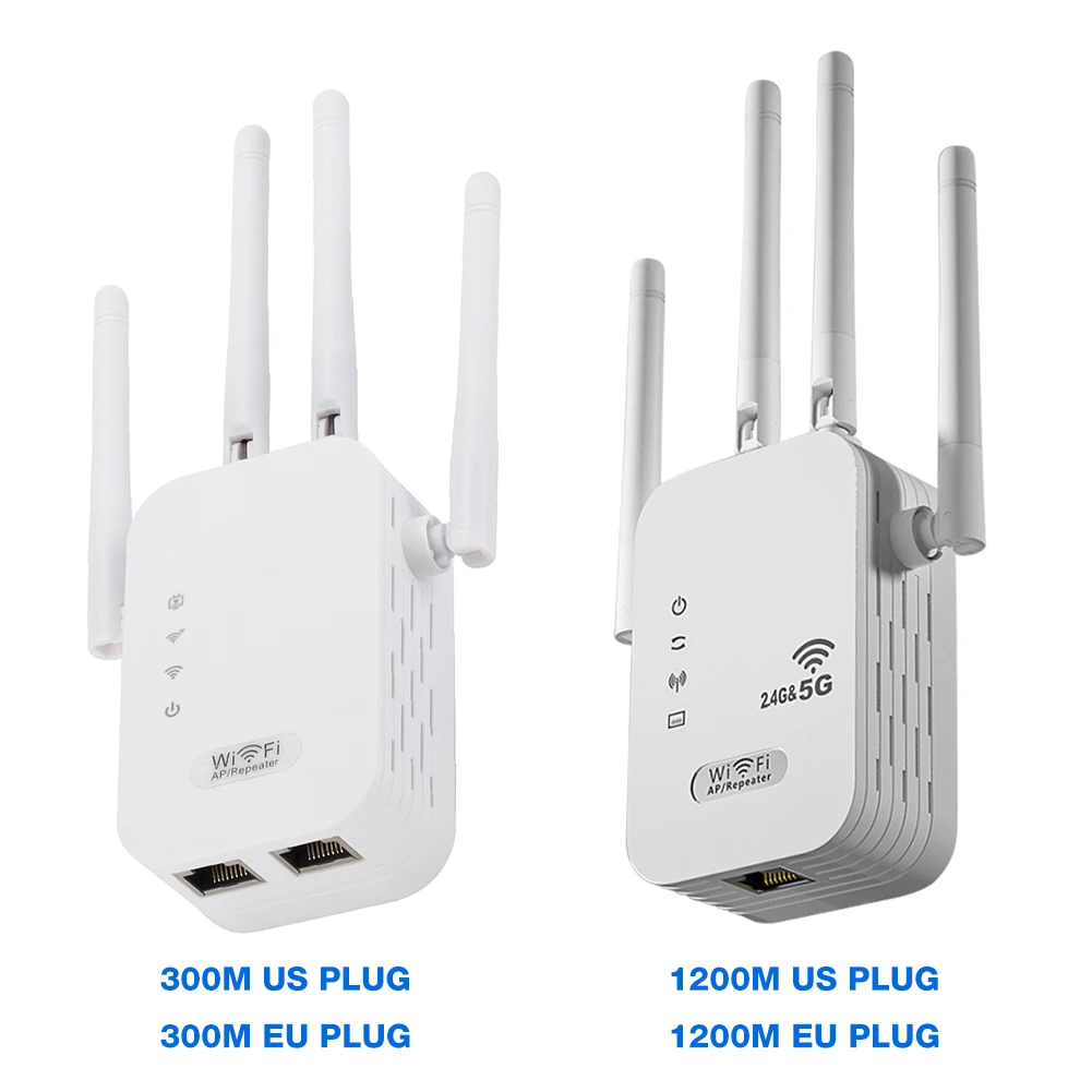 Wireless WiFi Router 300Mbps 1200Mbps WiFi Repeater Signal Booster 2.4G 5G Dual-band Network Extender WIFI Amplifier for Home