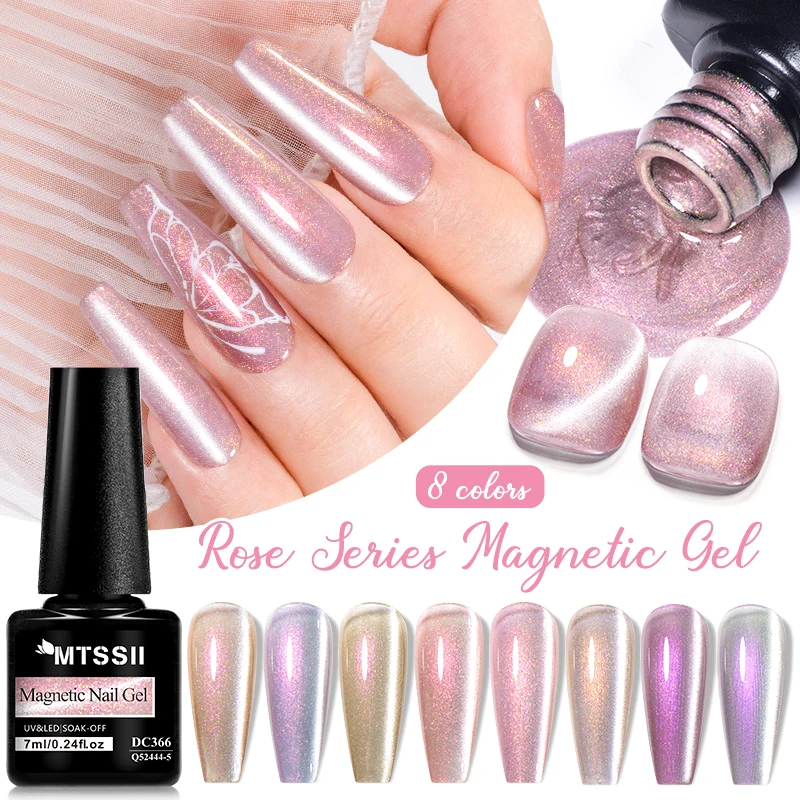 

MTSSII 7ml Rose Series Magnetic Gel Nail Polish Glitter Cat Eye Nail Gel Soak Off UV LED Semi-Permanent Varnish For Manicure