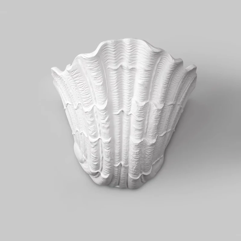 French Wall Lamps Luxurious Baroque Art Shell Wall Lights Parlor Bedroom Bedside Table Study Restaurant Cafe Home Decor Lighting