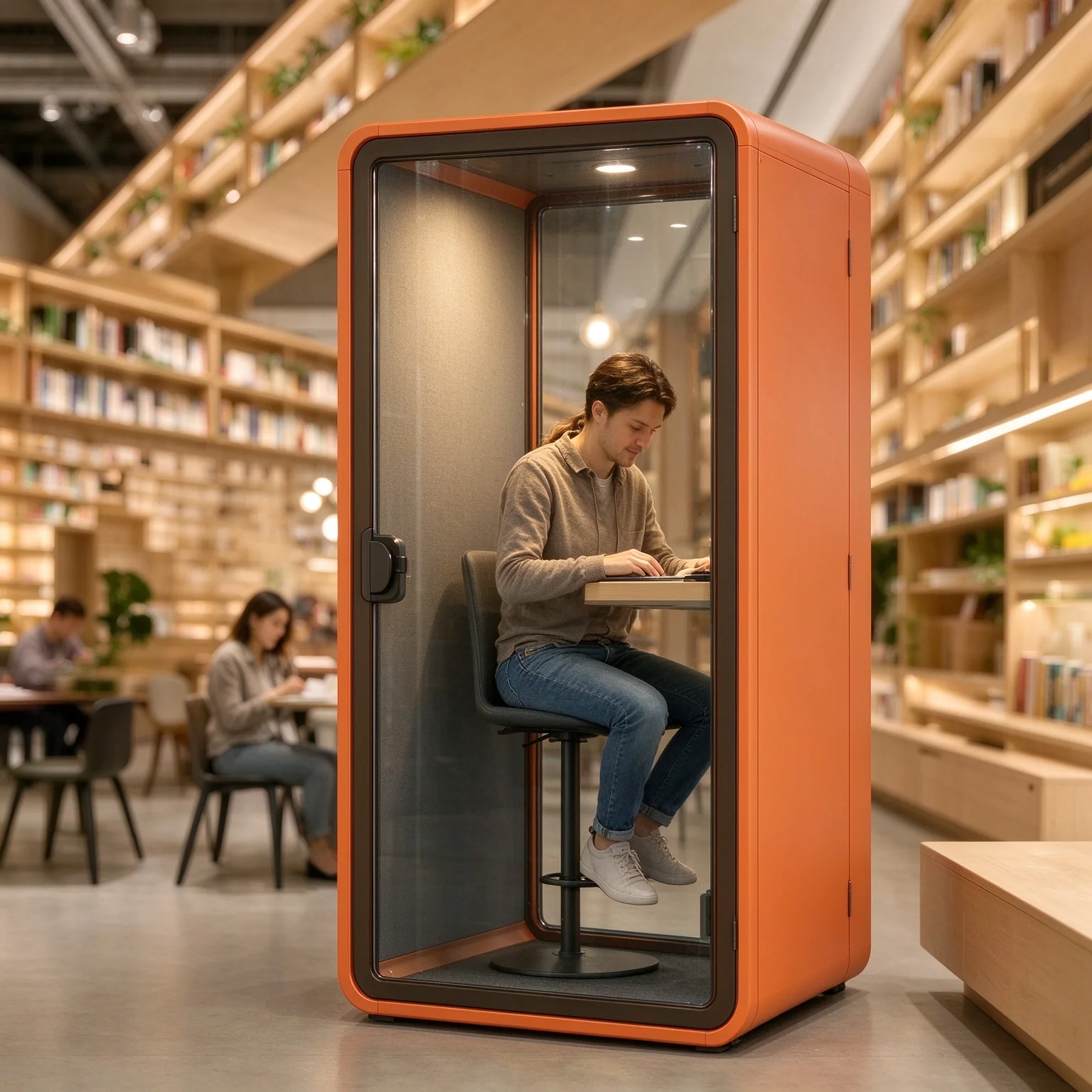 Soundproof Phone Pod Portable Modular Acoustic Booth With Power Outlet For Startup Office Private Voice Call