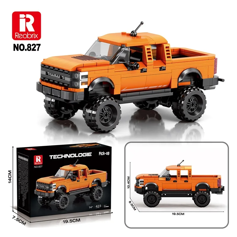 

423pcs Pick-up Truck 827 Car Building Blocks MOC Bricks High Tech Ideas Toy Kit Collection DIY Gift Kids Adults