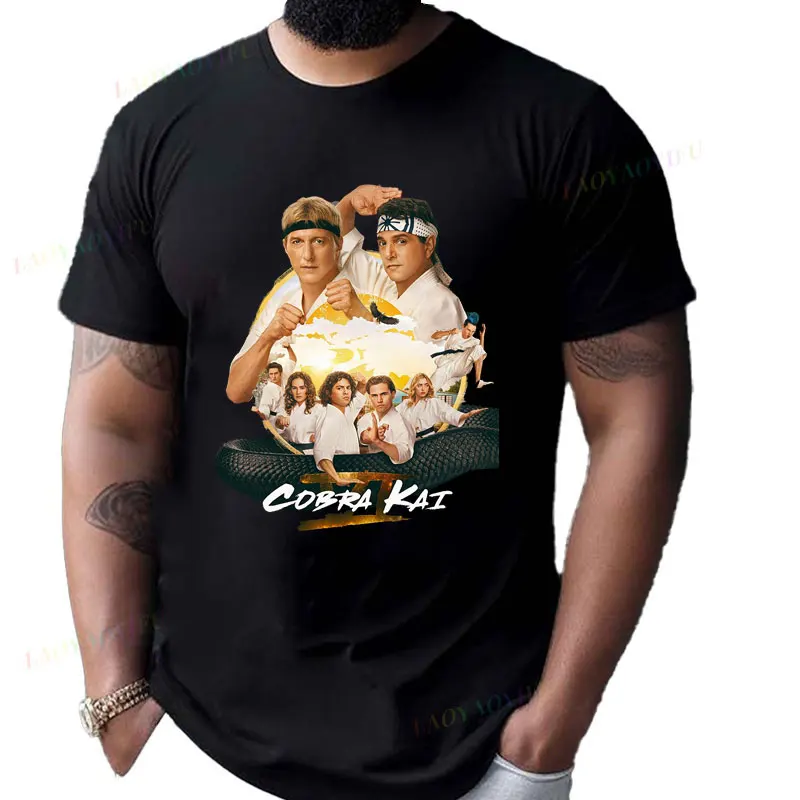 موضة جديدة رائجة البيع فيلم كوبرا كاي تي شيرت الرجال مضحك Vintage القطن قميص س الرقبة قصيرة الأكمام تي شيرت امرأة هدية رجل الملابس