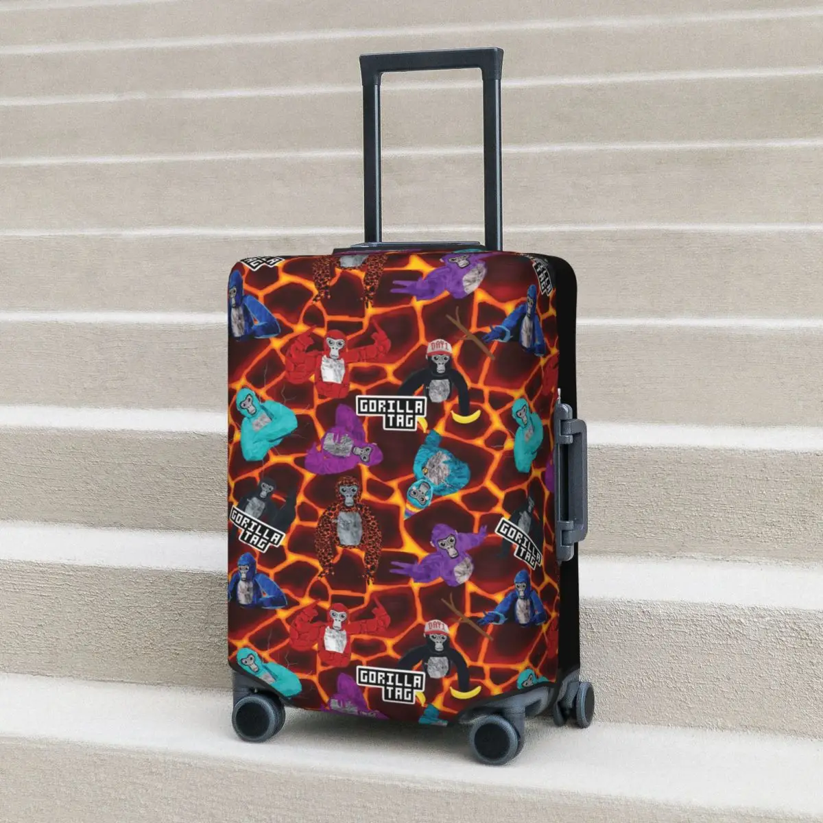 

Gorilla Tag Lava Monke Party Suitcase Cover Protection Elastic Travel Luggage Protector Covers for 18-32 Inch