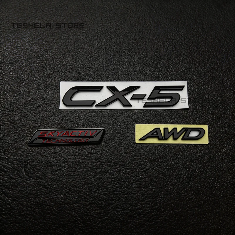 Image of 3D ABS Für MAZDA CX-5 2012 2013 2014 2015 2016 2018 2019-2020-2023-2025 Chrom Schwarz Logo Emblem Buchstaben Aufkleber Auto Kofferraum Abzeichen