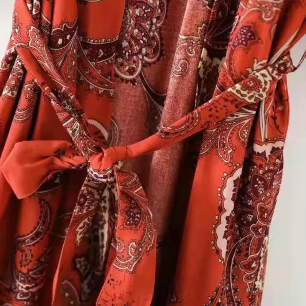 

Summer Women's European And American Style Cashew Printed Kimono Cardigan Casual Loose Fit Outerwear for Stylish Layering