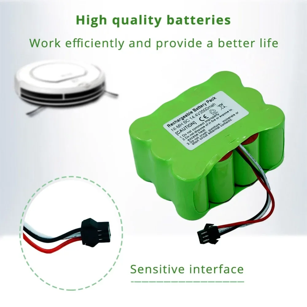New Type 14.4V SC 3500mAh Ni-MH Vacuum Cleaner battery for KV8 Cleanna XR210 XR510 series Zebot Z520 Fmart R770 S350