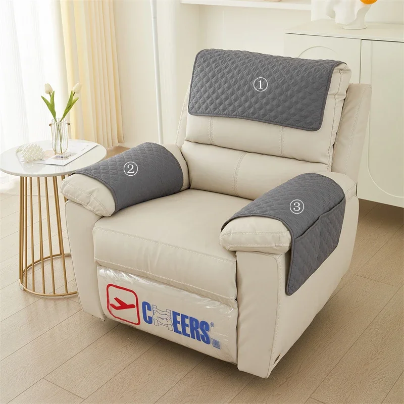 1/3seater Plaid Recliner Armrest Slipcover Anti Slip Dogs Pet Kids Sofa Armrest Towel Mat Dustproof Armchair Furniture Protector