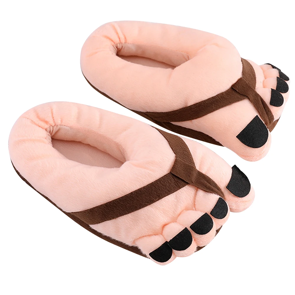 مضحك كبير تو أحذية الشتاء النعال الدافئة عدم الانزلاق لينة الجدة النعال مريحة رقيق زوجين أحذية لغرفة النوم في الأماكن المغلقة