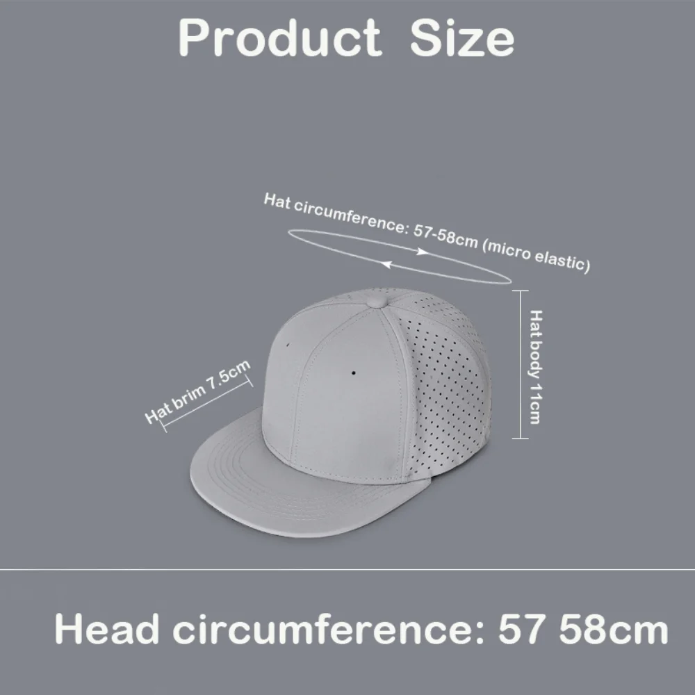 High Quality Full Closed Mens Baseball Cap 6 Panels Solid Trucker Hat Causal Breathable Flat Brim Stretchy Caps view 6