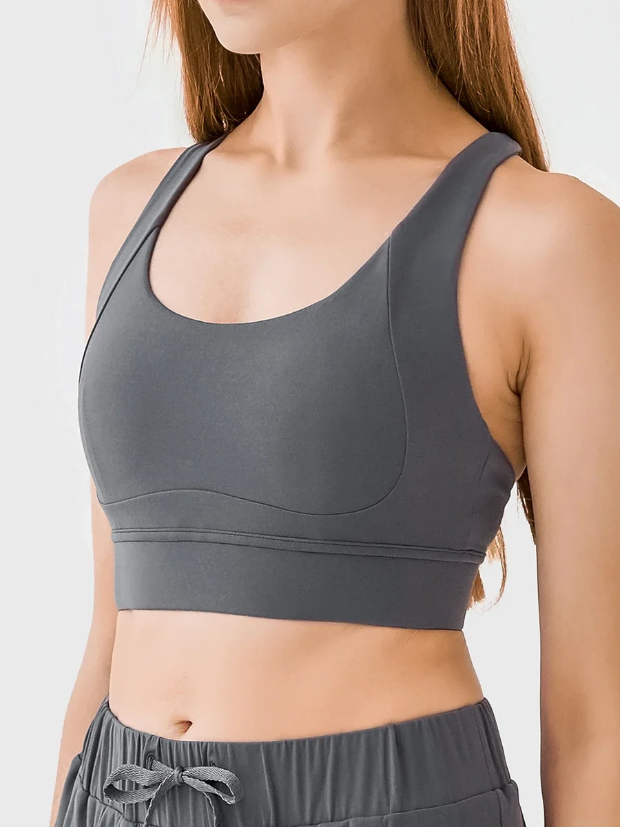 Nepoagym DELIGHT Back Buckle Adjustable Women's Bra Brushed Push up Sports bra Meddium Support Yoga Cross Back - Image 2