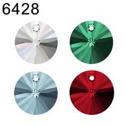 6428 Round Pendant Original Crystals from Austria Loose Rhinestone For Necklace Earrings Jewelry Making Nail Art Accessories
