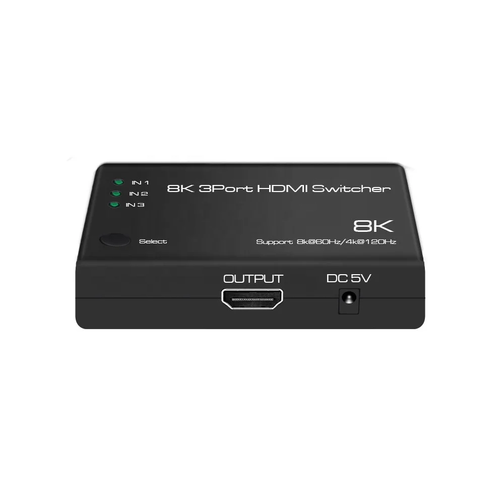 Switch HDMI a 3 porte 8K 3 In 1 Out 4K @ 120Hz 8K @ 60Hz Switcher HDMI 3x1 Splitter HDR UHD VRR per PS5 XBOX Series X 8K TV