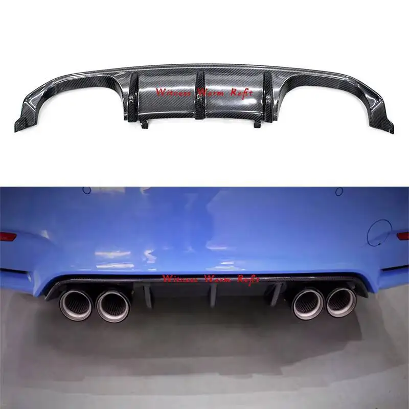 4er-Serie Diffusor für Bmw F80 M3 F82 F83 M4 14-19 Kohlefaser Auto Heckstoßstange Diffusor Lip Spoiler Frp