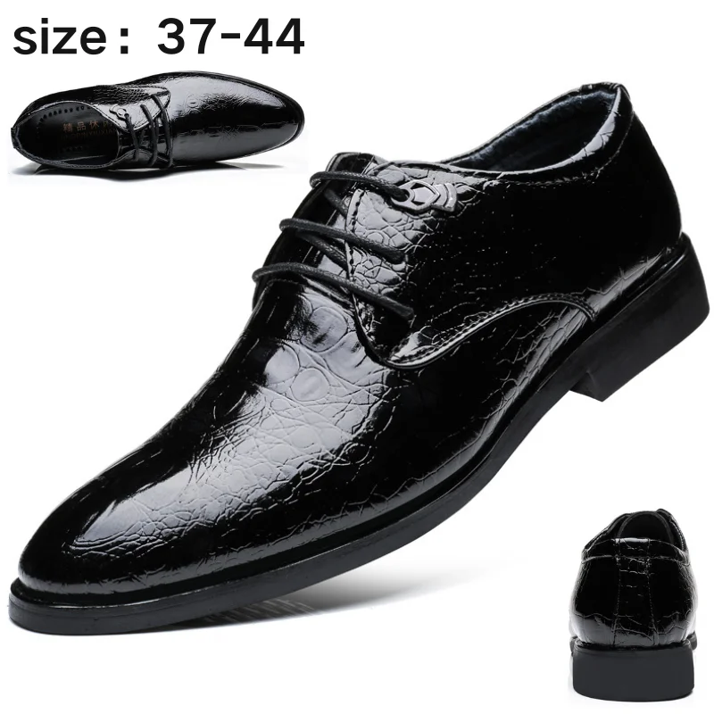 

size 38-46 American Academy style fringe loafers for men formal business oxford shoes lace up pointed toe blue patent leather