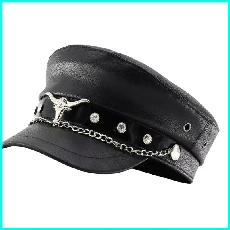 ユニセックス調節可能なブルヘッドリベット新聞ボーイキャップ軽量コスチュームハット女性用