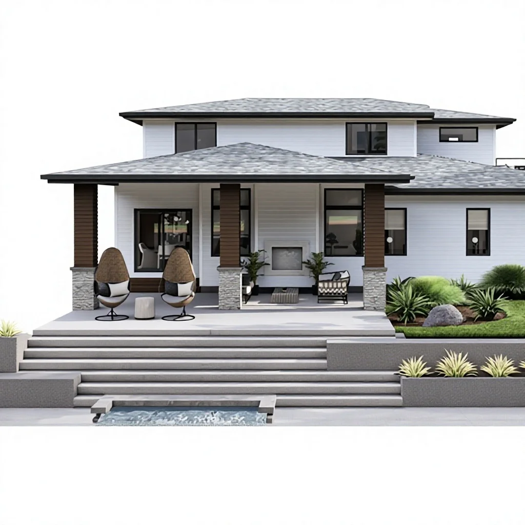 Modern Prefabricate Light Steel Frame Single Family House Accessory Dwelling Unit Graphic Design Fireproof