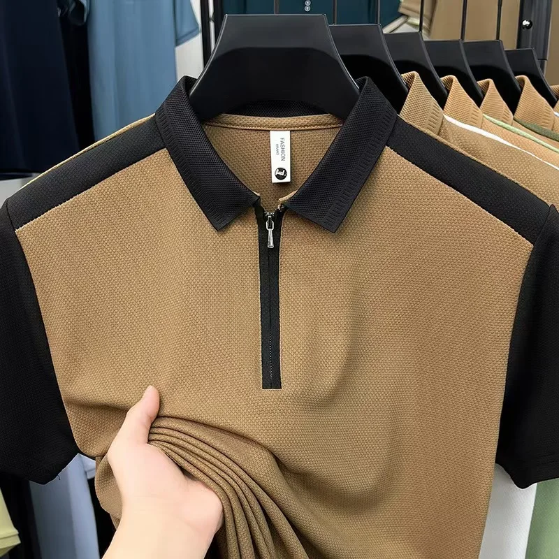 Fashionable Men's Embroidered Polo Shirt Summer New Item, Lapel Short Sleeved Breathable T-shirt, High-quality Outdoor Men's Top