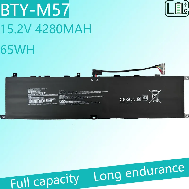 Original OEM quality BTY-M57 Laptop Battery For MSI GP66 GP76 MS-17K3 Leopard 10UG Series Notebook 15.2V 4280mAh/65Wh Notebook