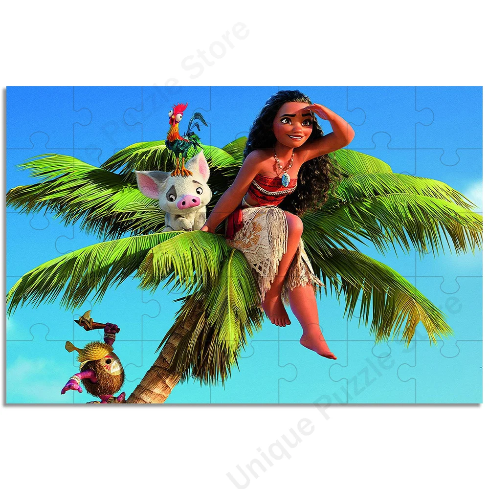 Jigsaw Puzzle Set 35/300/500/1000 Pieces Disney Moana Bebe Maui Jigsaw Puzzle Educational Toy for Kid Children \'s Christmas Gift