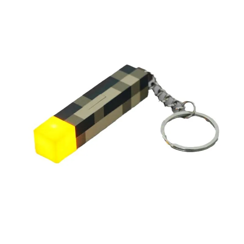 Europe and America Pixel Emit Light Torch Keychain UNISEX Give Your Boyfriend Who Loves Playing Games A Keychain As A Gift