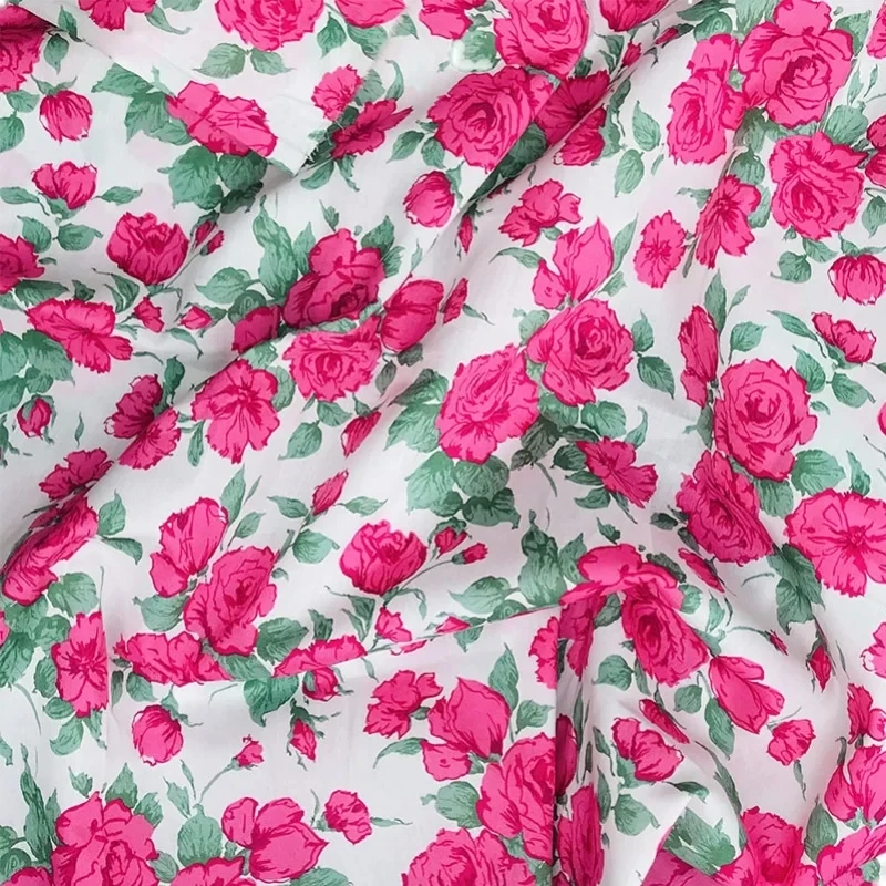 Rose 100% Cotton Fabric 80S Like Liberty Digital Printing for Sewing Cloth Dresses Skirt Kids Designer Soft Material