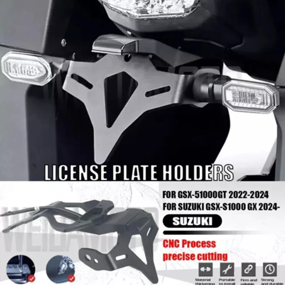 For SUZUKI GSX-S1000GT 2022-2024 GSX-S1000 GX 2024 Motorcycle Rear Short Tail Stock License Plate Holder Tailstock Frame Bracket