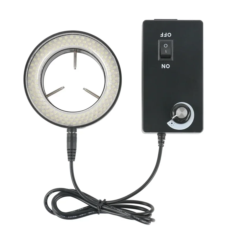 High Luminance Adjustable 144 LED Ring Light Illuminator Lamp For Industry Stereo Microscope CCD Industrial HDMI Video Camera