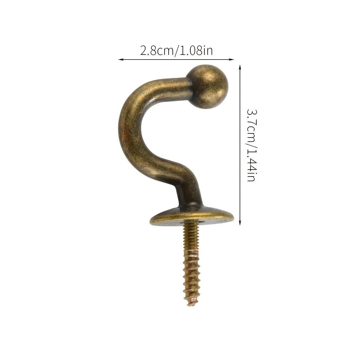 10X Antique Bronze Color Curtain Hook Decorative Metal Curtain Rope Hooks Wall-Mounted Curtain Hanging Hook Curtain Accessories