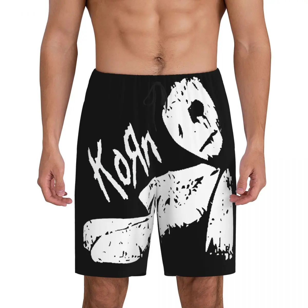 

Custom Korns Alternative Metal Rock Band Pajama Shorts Sleepwear Men Elastic Waistband Sleep Lounge Short Pjs with Pockets